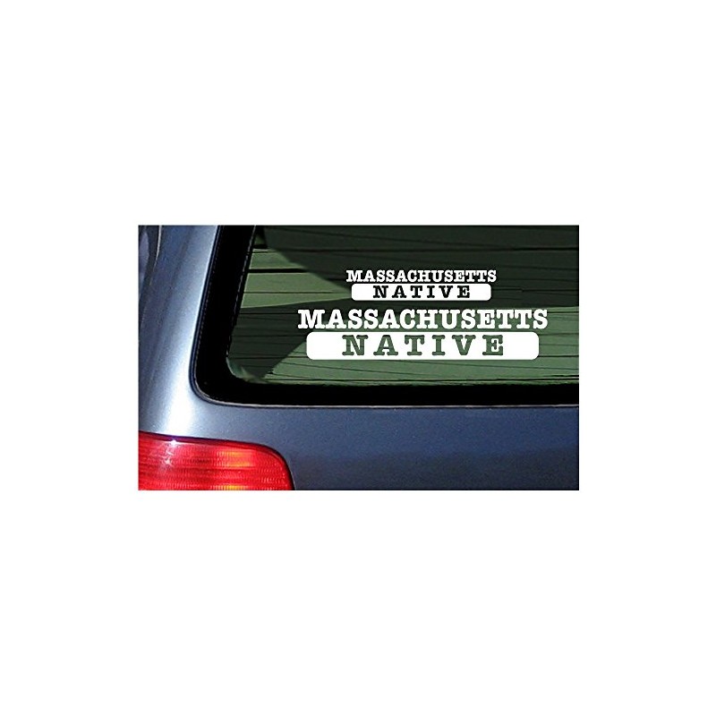 Massachusetts Native - White Vinyl Sticker Window Decal