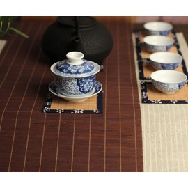 Natiform Set of 4 Bamboo Coasters Stylish Lightweight Tea Holder Insulation Pad Anti-Slip