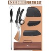 Purple Dragon Butcher Knife Set, 9 Pcs Chef Knife Set