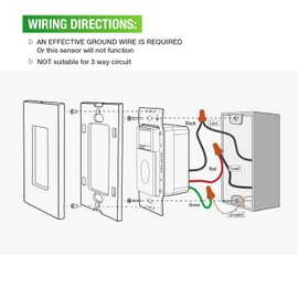 RAYZEEK Motion Sensor Light Switch, 5A, Single Pole, Ground Wire Required, OCC & VAC & Manual Selectable, PIR Infrared Motion Activated Wall Switch, UL Listed, Wall Plate Included, PC Fireproof