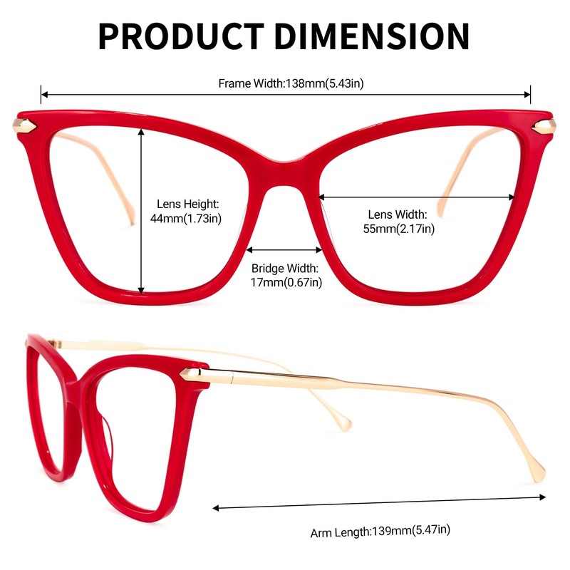 Zeelool Oversized Blue Light Blocking Glasses for Women, Butterfly Glasses