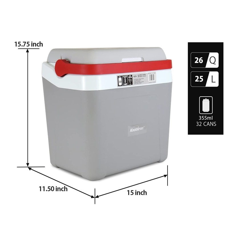 Koolatron Ultra Kool Ice Chest Cooler with Carry Handle, 25