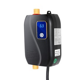 PIAOCAIYIN Electric Water Heater, 3000W 110V Hot Water Heater, Mini Tankless Instant Electric Hot Water Heater, Small Water Heater, Under Sink Water Heater 68-126°F for Kitchen Bathroom