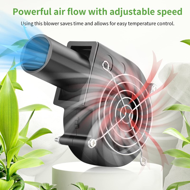WDERAIR 97mm x 33mm BBQ Blower Fan 12V with 120V