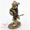 Solid Brass Figurine of sad Cat Puss in Boots Fairy
