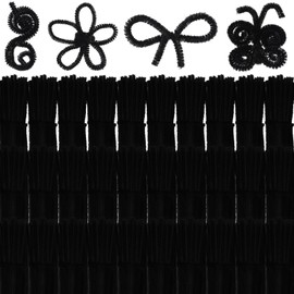 Yunsailing 3000 Pcs Pipe Cleaners Bulk Craft Supplies 6 mm x 12 Inch Chenille Stems Pipe Cleaner for DIY Arts Crafts Decorations Flowers Decor Kids Crafts(Black)