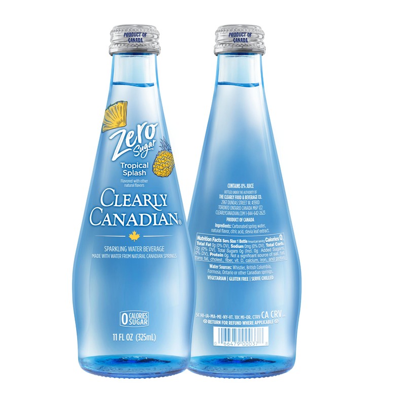 Clearly Canadian Zero Sugar Tropical Splash Sparkling Water Beverage, Zero