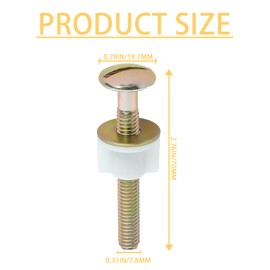 ECOMAID 2Pcs Toilet Seat Screws, 3 Inch Steel Toilet Seat Bolts, Universal Steel Toilet Seat Screws Replacement Parts with Plastic Nuts and Washers for Top Mount Toilet Seat Hinges