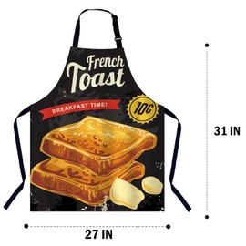 BGBDEIA French Toast Chefs Apron, Cooking and Baking Apron for Men and Women, Kitchen Apron, Butchers Apron, BBQ & Catering Bibs