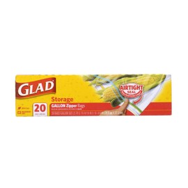 Glad Zipper Food Storage Freezer Bags - Gallon - 20 Count