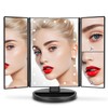 deweisn Tabletop Mount Trifold Lighted Vanity Mirror with 21 LED
