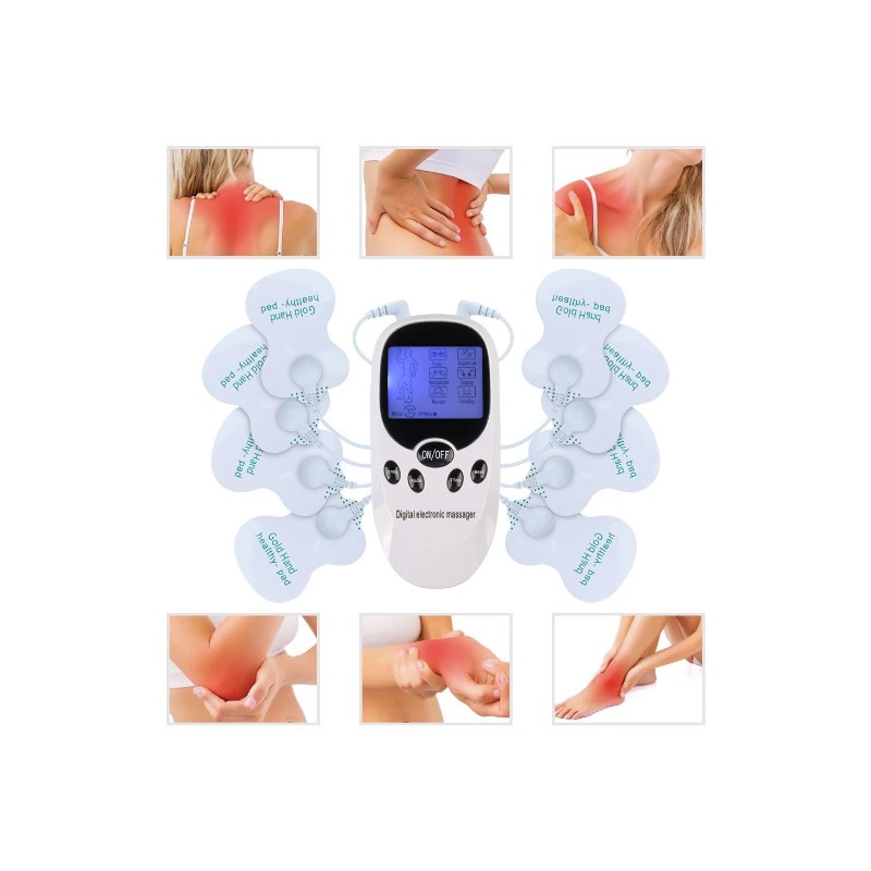 TENS Machine Unit 8 Pain Electrical Massager Pulse Muscle Stimulator