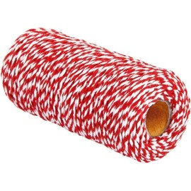 Cotton Bakers Twine, Red and White String Twine Rope Butchers String for Baking Cooking DIY Crafts Wrapping, Garden Twine Garden Twine Twist Ties (100 M)