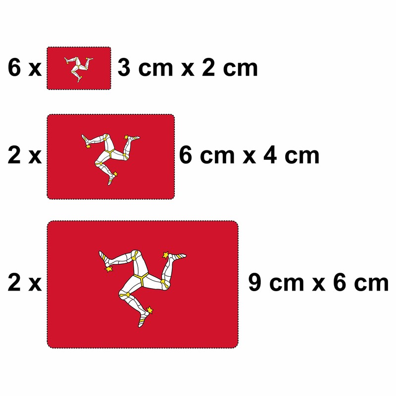 Flag Sticker Isle of Man Set of 10 Car Sticker