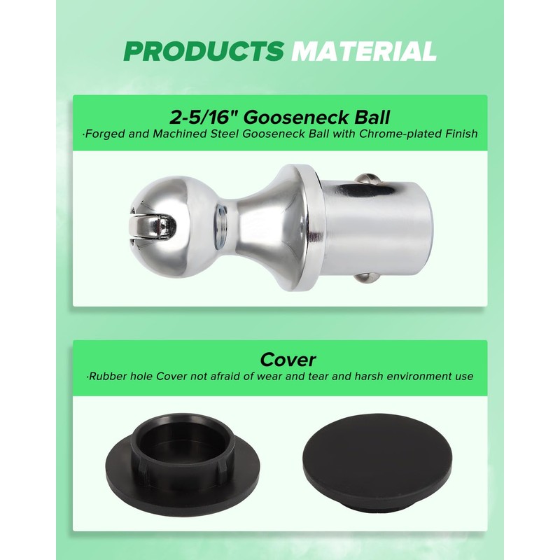 SCITOO Gooseneck 2 5/16" Tow Hitch Ball 60601 Puck System