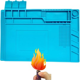 WWZMDiB Heat Resistant 932°F Silicone Magnetic Soldering Work Mat（S-160【17.8 x 11.8” / 45 x 30cm】）