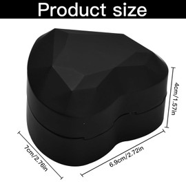 Xrten Heart Wedding Ring Box, LED Ring Box, Heart Shape, Ring Box with Velvet Interior for Proposal, Engagement, Wedding Counter Display, Velvet Ring Box, Jewellery Presentation Box, Size 70 x 65 x 45