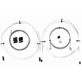 MicroHERO MTB/ROAD Universal Bicycle SUS Wire Outer Set Stainless Steel Brake Wire and Shift Wire Included for One Bicycle (White)