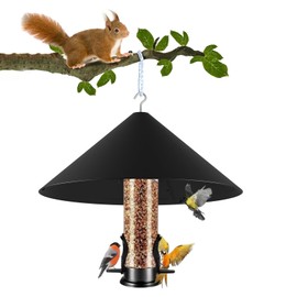 19 Inch Metal Squirrel Baffle for Bird Feeder, Squirrel Proof for Hanging Bird Feeder, Outdoor Bird Feeder Cover, Hummingbird Feeder Umbrella, Rust Chew Proof Heavy Duty