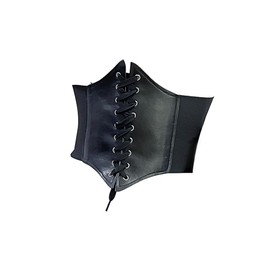 Voarge Leather Belt for Women, Dress Belt for Women, Wide Faux Leather Belt for Party, Skirt, Daily Wear, Corset, black, One size fits all