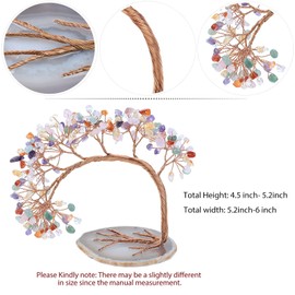 Nupuyai Colourful Crystal Tree Feng Shui Gemstone Tree of Life, Lucky Tree, Money Tree, Gift, Wedding, Decoration, 4.5-5.2 Inches