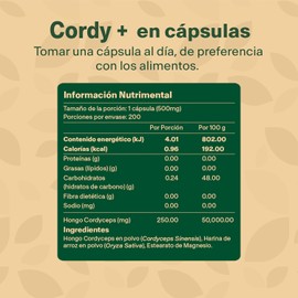 Mega Cordyceps. Hongo Cordyceps 100% Puro. 200 Capsulas de 500mg (Más de 6 meses). VitalBotanics. Hongo Adaptogeno para Deportistas de Alto Rendimiento. Libre de Gluten y Aditivos. Apto Dieta Keto