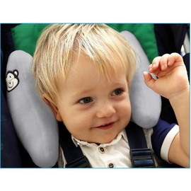 Adjustable Baby Travel Pillow Cushion for Car Seat,Baby Head Neck Support,Headrest for Stroller,Baby Neck Pillows for Pushchair, U-Shape Head Support Pillow for Infants,Grey