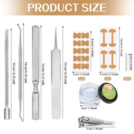 149 Stück Eingewachsene Zehennägel Set, Xerteam Werkzeugset für eingewachsene Zehennägel Mit Zehennagel Korrektur Patch, Nagelknipser, Nagelschieber, Nagelfeile,Pinzette
