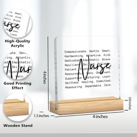 Nurse Gifts Nurse Appreciation Gifts Graduation Gifts for Women Men Gifts for Nurse Practitioner RN Oncology Nurse Nurses Week Gifts Nurse's Prayer Clear Acrylic Desk Decor Sign for Office 4 X 4 Inch