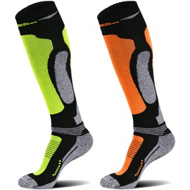 Merino Wool Ski Socks for Mens Womens Knee High Thermal Snowboarding Socks for Cold Weather