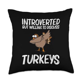 Cool Turkey Design For Men Women Forest Wild Animal Lovers Throw Pillow