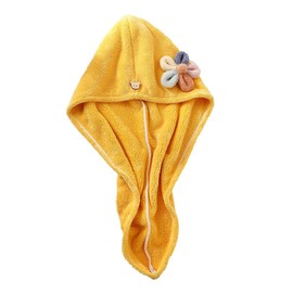 Vaguelly 1 PC Lovely Quick Drying Hair Hat Absorbent Turban Towel for Women Soft Coral Material Ginger Lightweight Breathable Hair Drying