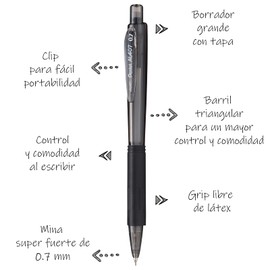 Pentel AL407A 0.7mm Wow Mechanical Pencil with Black Barrel, Box of 12