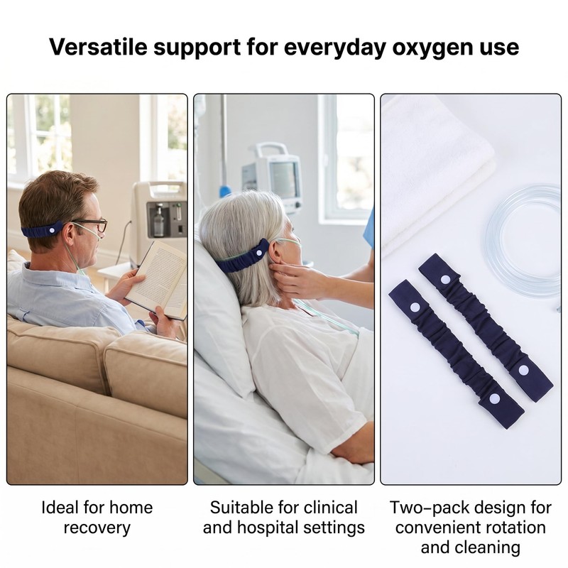 1pc Elastic Nasal Cannula Strap Ear Protectors for Oxygen Tubing-Blue