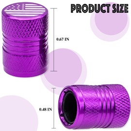 MEAJOO 5PCS USA Flag Tire Valve Stem Caps, Premium Alloy Air Caps Cover, Wheel Tyre Stem Covers for Cars, SUVs, Bike, Bicycles,Trucks and Motorcycles (Purple)
