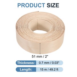 PATIKIL Maple Edge Banding, 2 Inch x 49.2 ft Wood Veneer Tape Pre-glued Flexible Plywood Edge Banding with Hot Melt Adhesive for Furniture Restoration