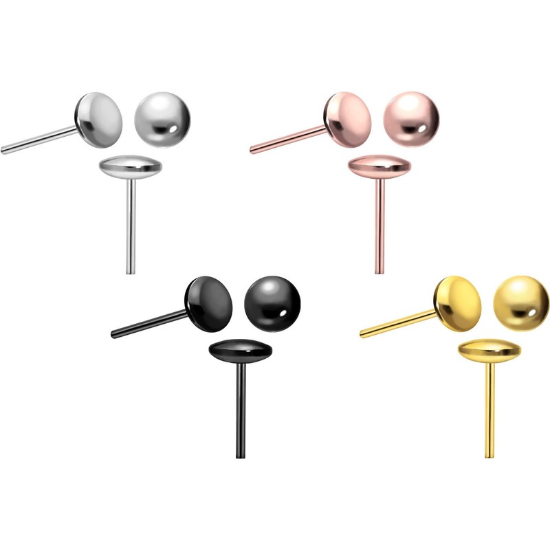 PIERCINGLINE Titanium Attachment with Push Pin Disc without Labret Stud