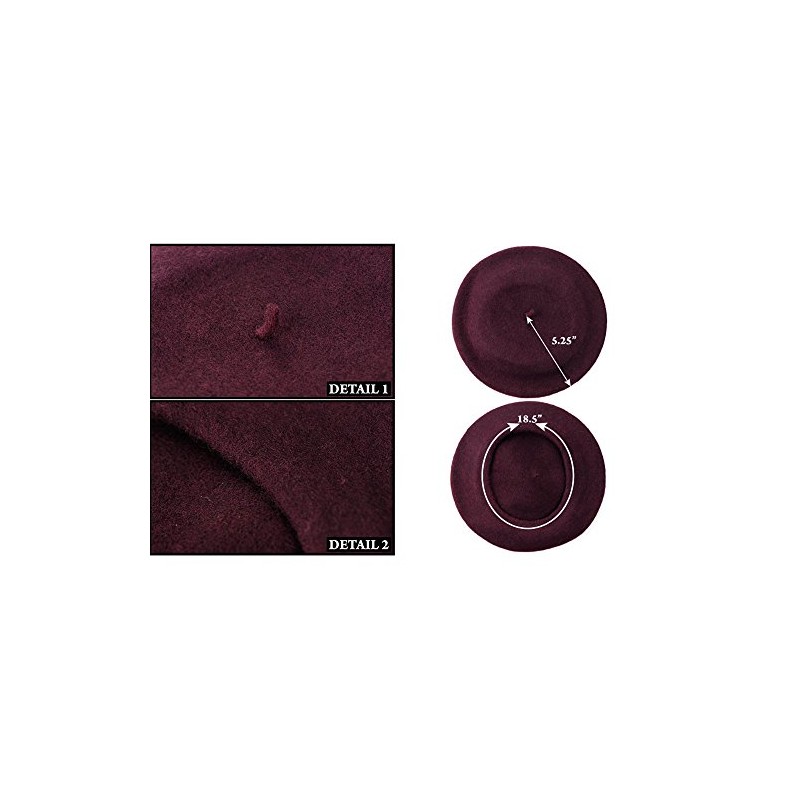 ICSTH French Beret - Wool Solid Color Womens Beanie Cap