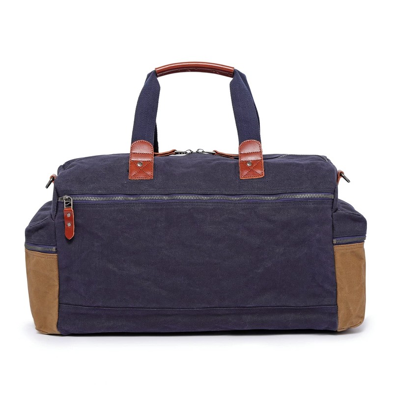 TSD Brand Stone Creek Waxed Canvas Duffel Bag (Navy)