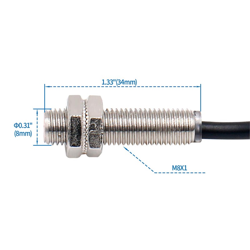 Heschen Inductive Proximity Sensor Switch PR08-1.5DP2 Cylindrical Type DC 12-24V