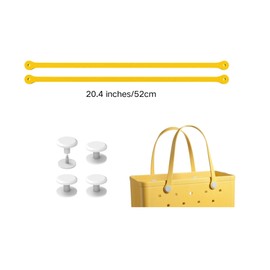 Lopqix Replacement Straps for S/M Beach Bag, Replacement Handles with 4 Snaps for EVA Rubber Beach Bag, EVA Bag Strap Replacement, Small Rubber Beach Bag Repair Kit (Black)