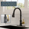 BWE Black Kitchen Faucet with Pull Down Sprayer and Gold