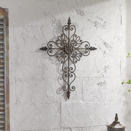 Retrome 27" H Metal Cross Wall Decor, Arrow Accents, Bronze………