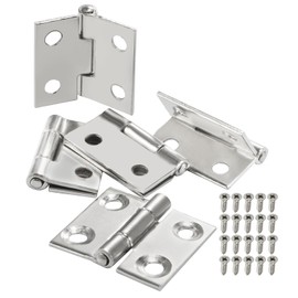 Adyoney 20Pcs Stainless Steel Flat Hinges 1 inch Door and Window Hinges Mini Hinge Boxes Gate Drawer Hinge, Size 25x28x4.8mm(1x1.1x0.19inch) with 80 Screws