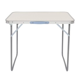 Ynredee Folding Camping Table,2.3FT Aluminum Folding Picnic Table,Heavy Duty Utility Table,Indoor Outdoor Portable Lightweight Beach Table with Carrying Handle,for Backyard,Picnic,Party,BBQ (White)
