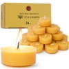 Natural Yellow Beeswax Tealight Candles - 24 pcs - Organic