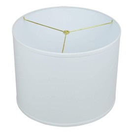 FenchelShades.com 16" Top Diameter x 16" Bottom Diameter 12" Height Cylinder Drum Lampshade USA Made (Linen White)