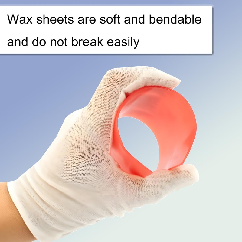 HARMONYDENT Dental Base Plate Wax 20pcs Red Denture Base Plate