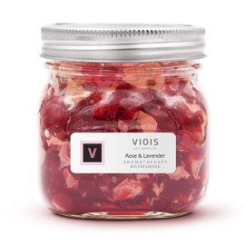 VIOIS, Rose & Lavender Aromatherapy Air Freshener(Gel Type). Natural Air Freshener for Bedroom, Bathroom & Office. Chemical Free & Non Toxic. Ball Mason 16 Ounce (453g) jar.