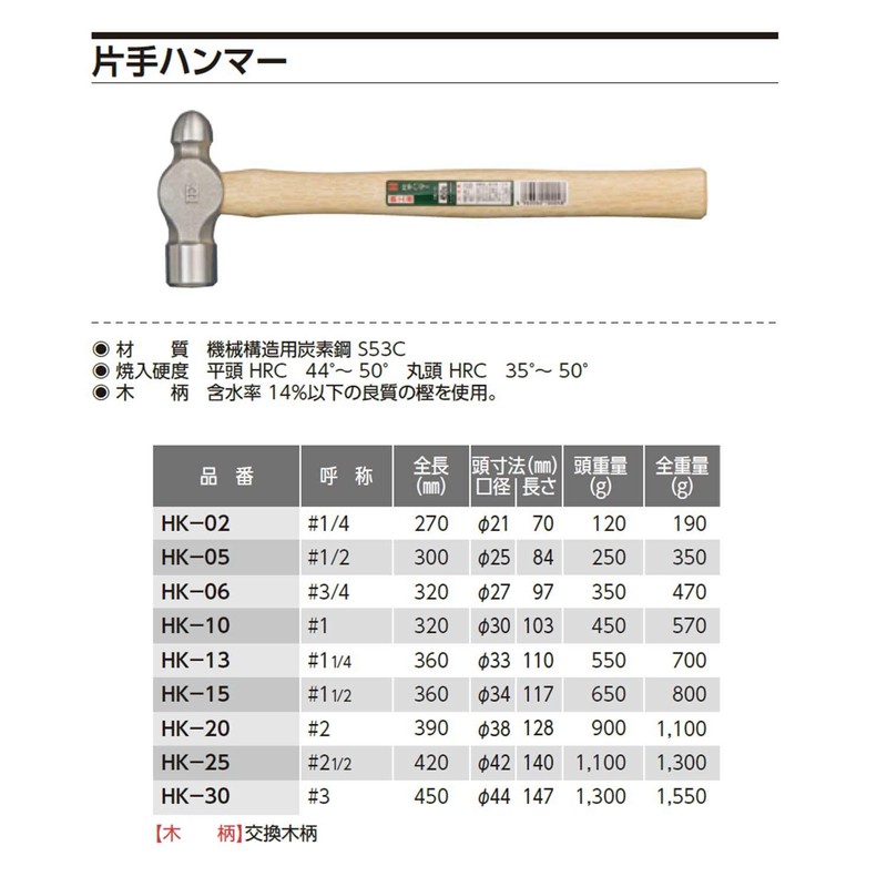 オーエッチ工業 片手ハンマー HK-10 1P